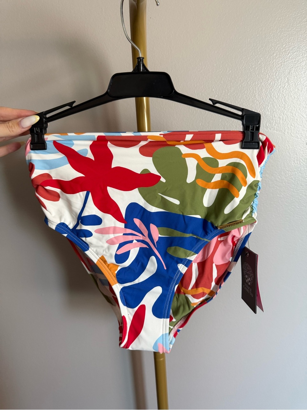 NWT Vince Camuto Tropical High-Waist Bikini Bottom – Size S